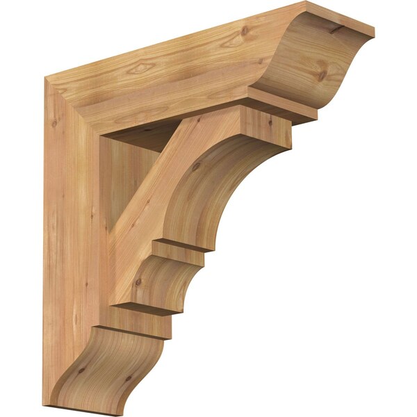 Ekena Millwork Balboa Traditional Smooth Bracket w/ Offset Brace, Western Red Cedar, 7 1/2"W x 24"D x 24"H BKT0806X24X24BOA01SWR - main